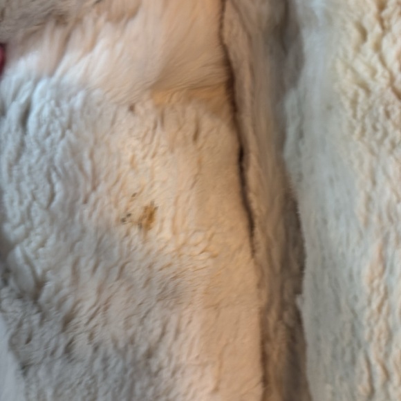 White Genuine Rabbit Fur Coat - Picture 9 of 10